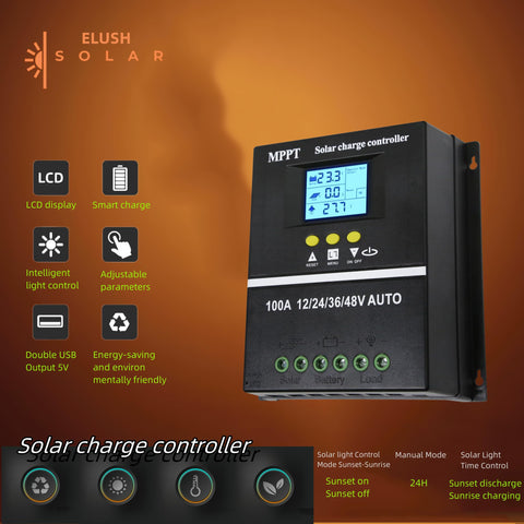 ELUSH solar input wiring showing PV connection and protection features for safe setup