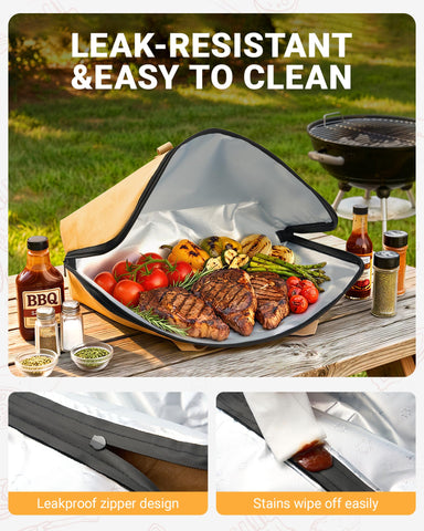 Elviros Travel BBQ Blanket fits large briskets for easy resting and juices redistribution.