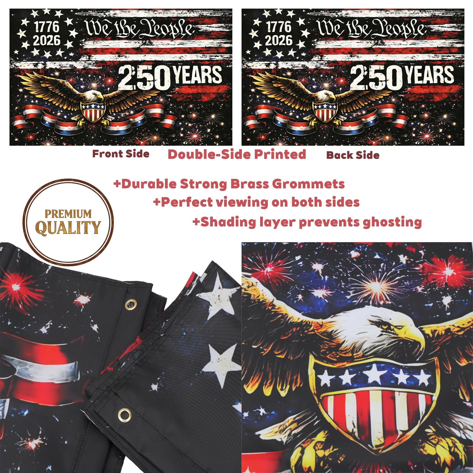 emciba 4th of July yard banner ready for standard stands.