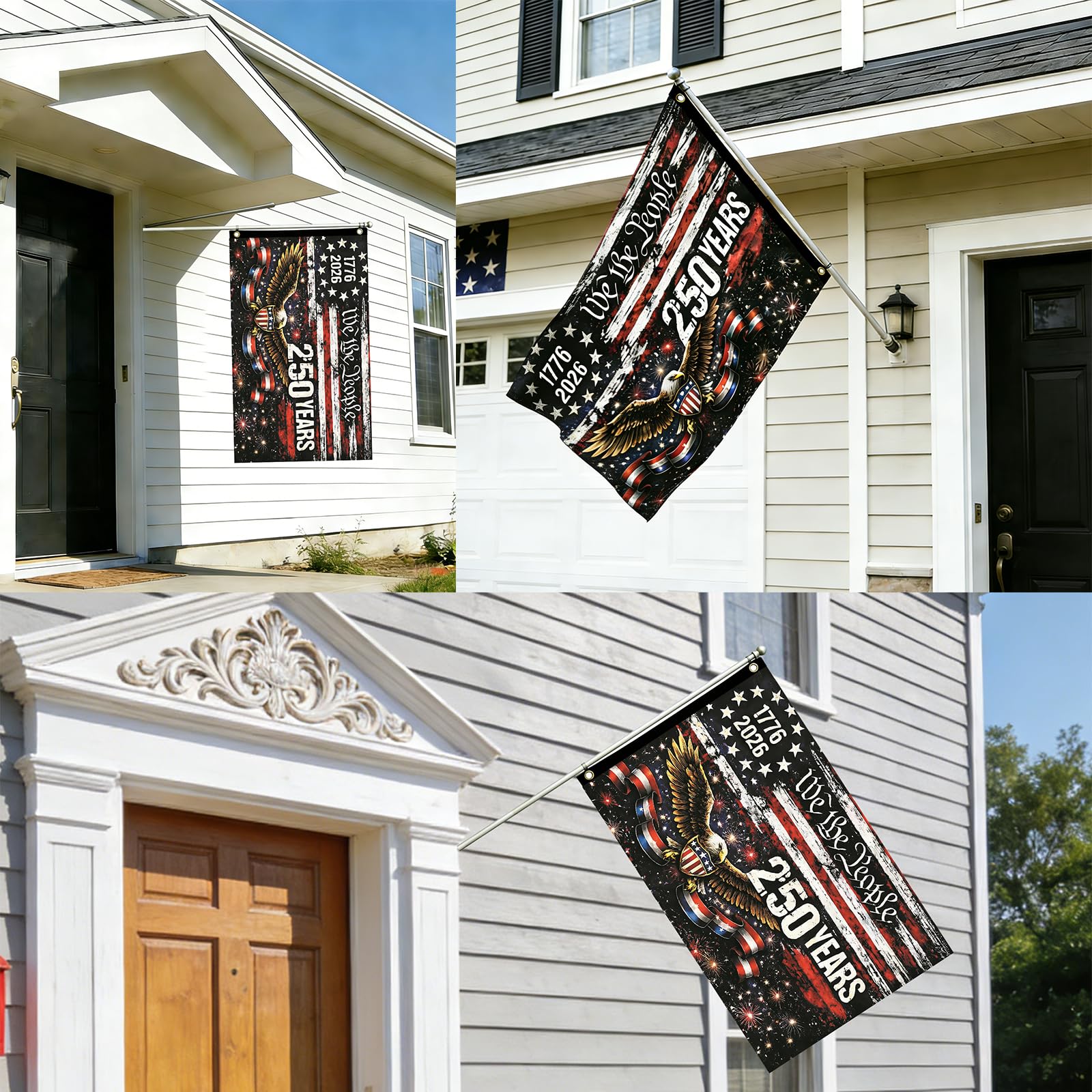 emciba weatherproof polyester flag withstands sun and rain for outdoor use.