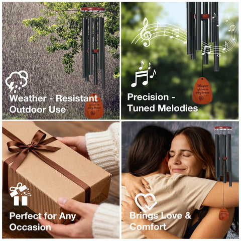 Emelunox sympathy gift wind chimes for friends and family