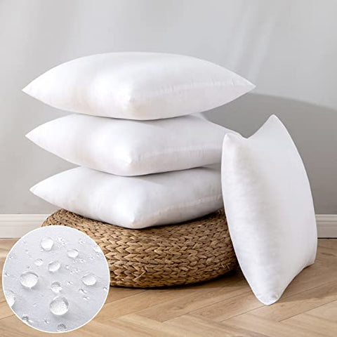 EMEMA pack of four outdoor pillow inserts in 18x18 ready to refresh patio seating.