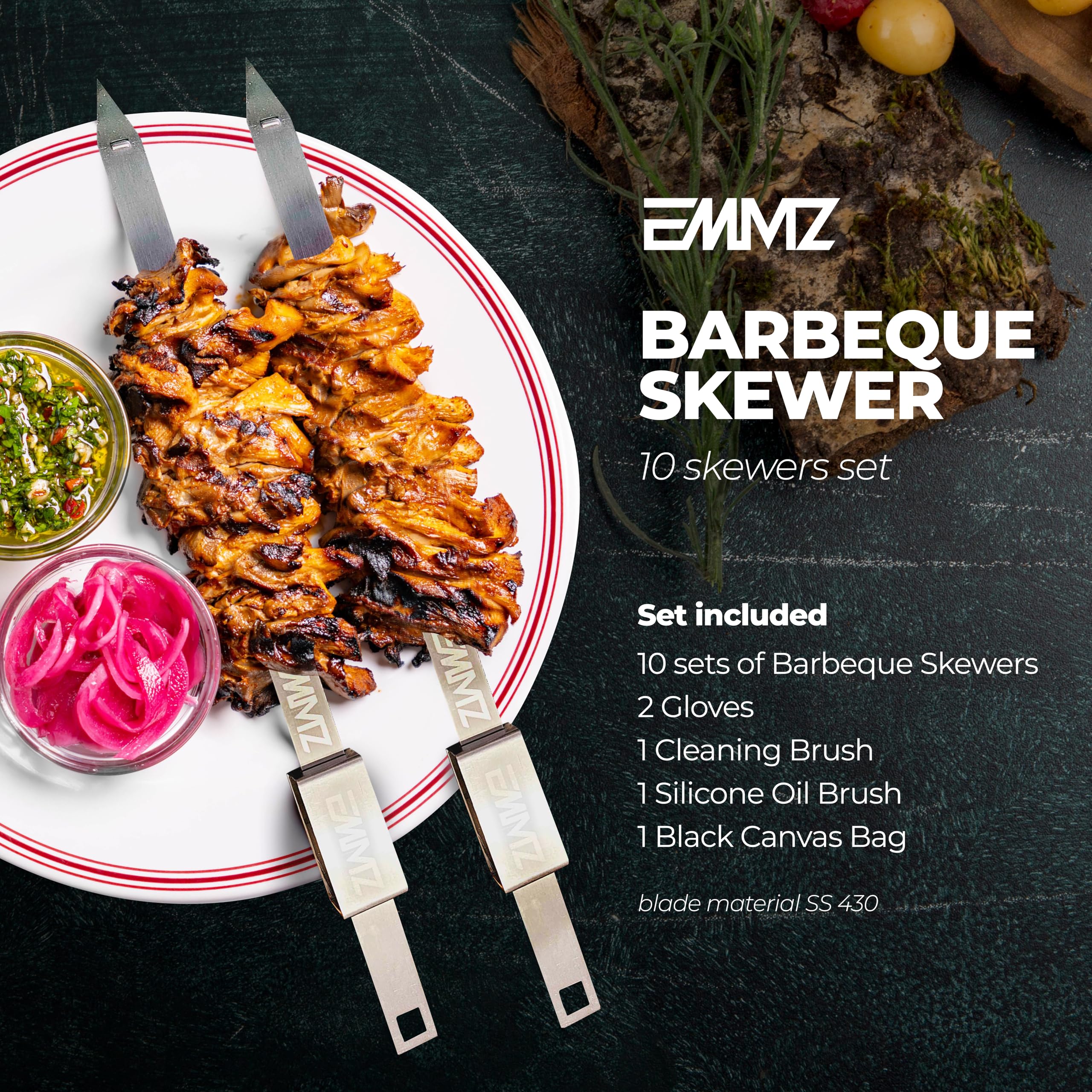 emmz bbq accessories bundle including oil brush and gloves
