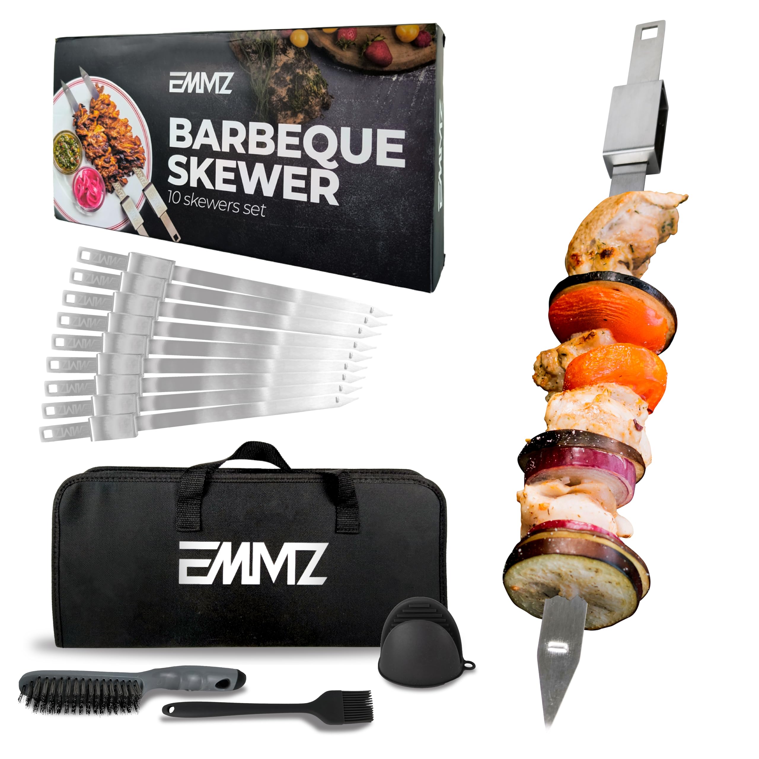 sharp pointed tip of emmz skewers for quick meat penetration
