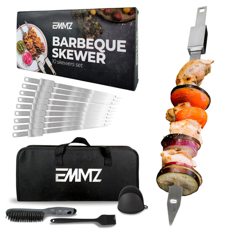 sharp pointed tip of emmz skewers for quick meat penetration