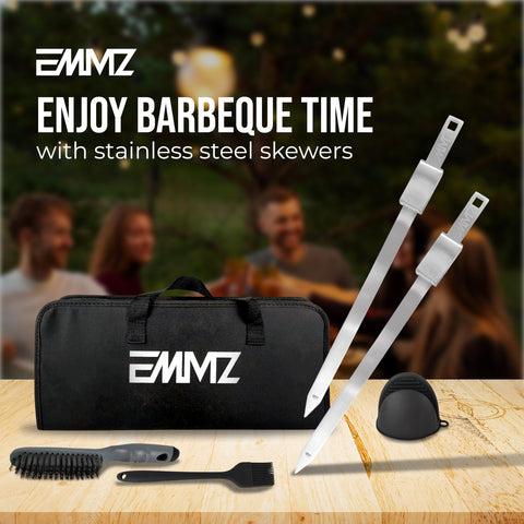emmz storage bag with 10 skewers for organized grilling