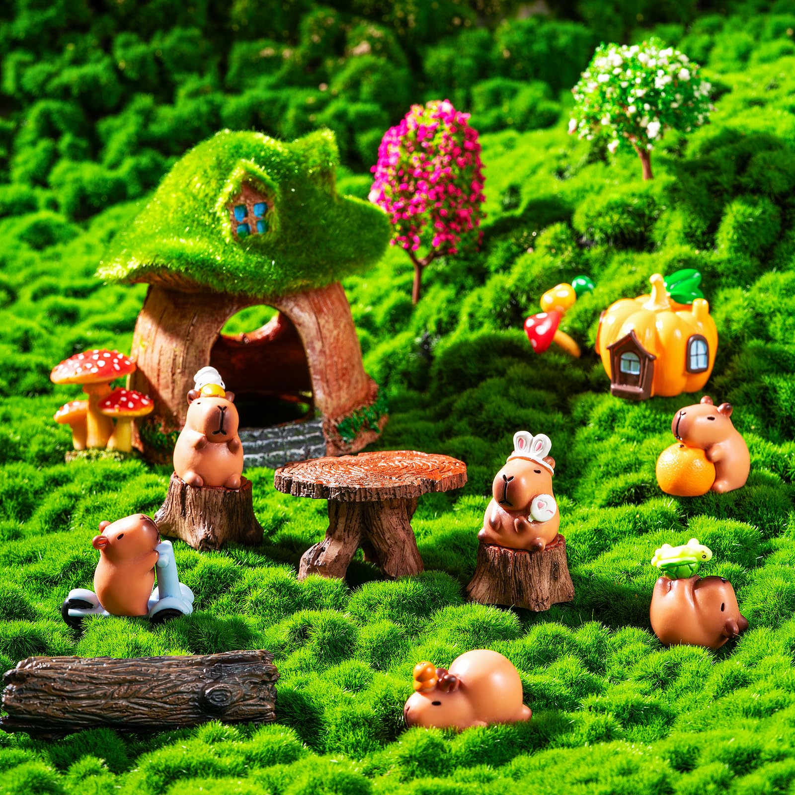 EMPHASISY capibara crocodile figurine for whimsical dioramas.