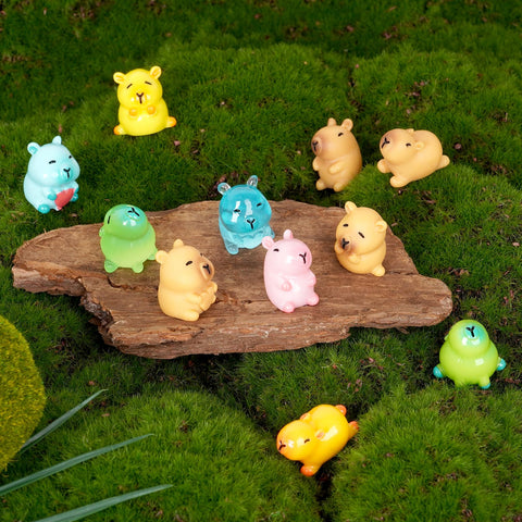 EMPHASISY capybara figures decorate fairy gardens and miniature landscapes with character.