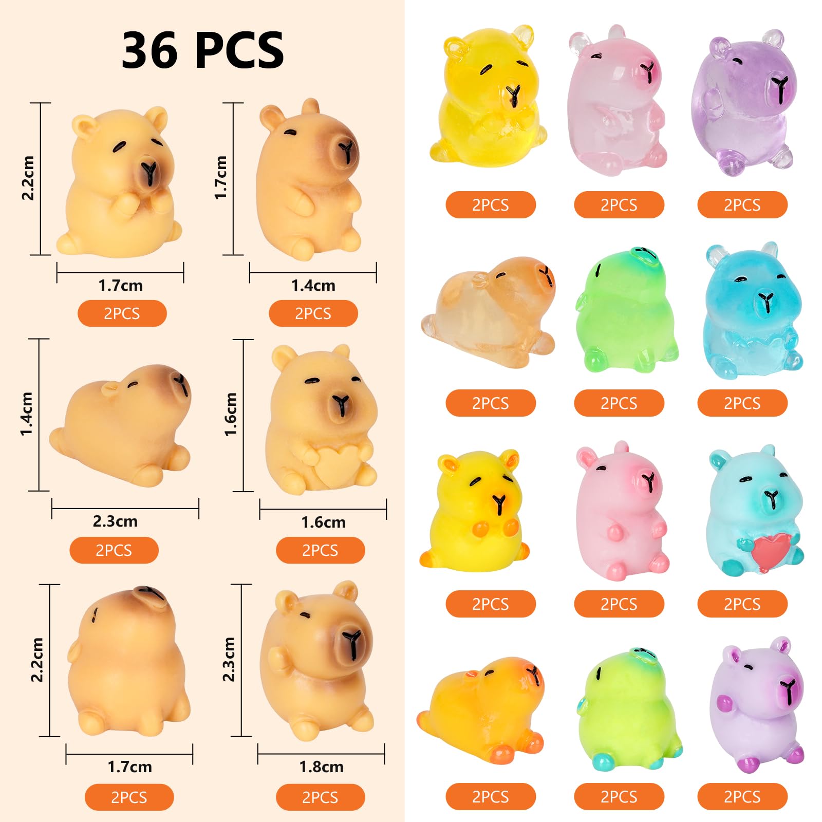 Luminous EMPHASISY capybara figures glow softly after light exposure for cozy nighttime displays.
