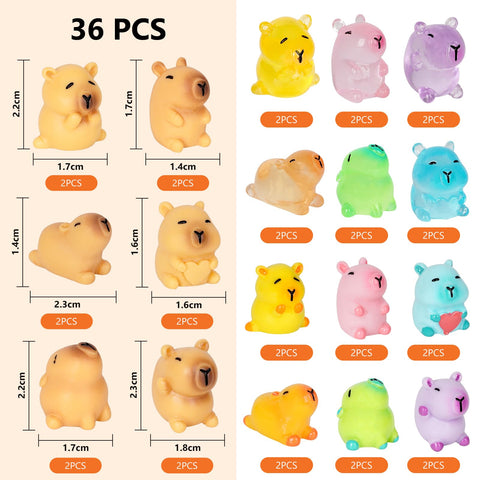 Luminous EMPHASISY capybara figures glow softly after light exposure for cozy nighttime displays.