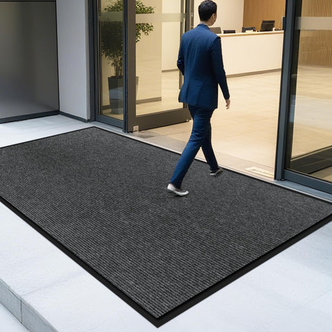 EMQIMA front door mat with textured non-slip backing for busy entrances.