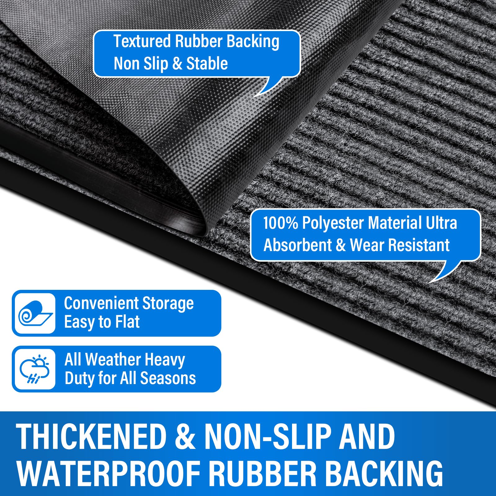 EMQIMA indoor outdoor entry mat captures dirt at threshold with durable construction.