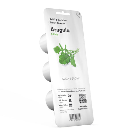 EMSA Click and Grow arugula pods ready for planting in your home garden