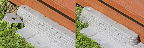 Emsco Bedrocks neutral gray blends with lawns for versatile borders