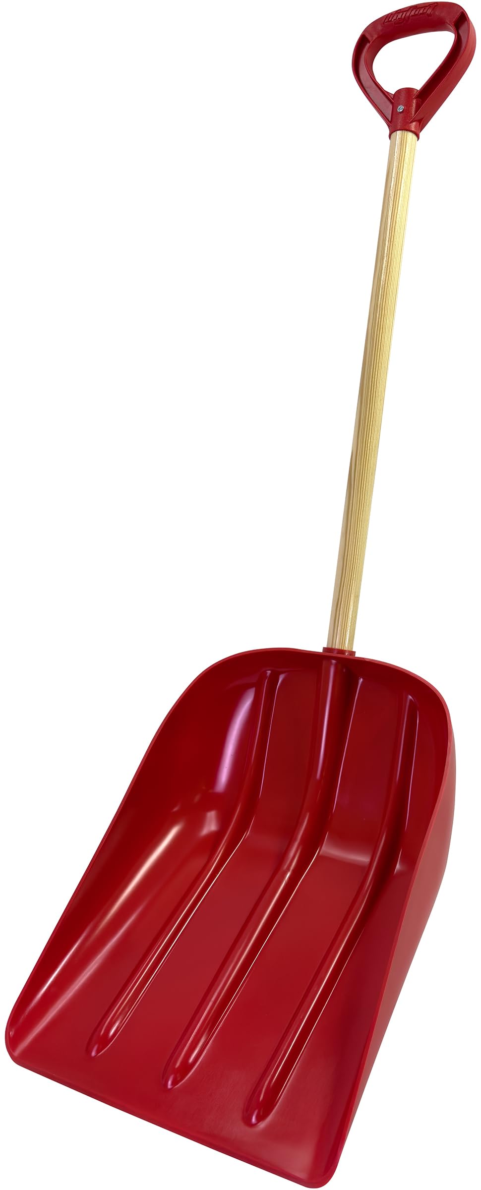 Emsco Bigfoot Poly Super Snow Scoop red body ready for high-capacity snow moves