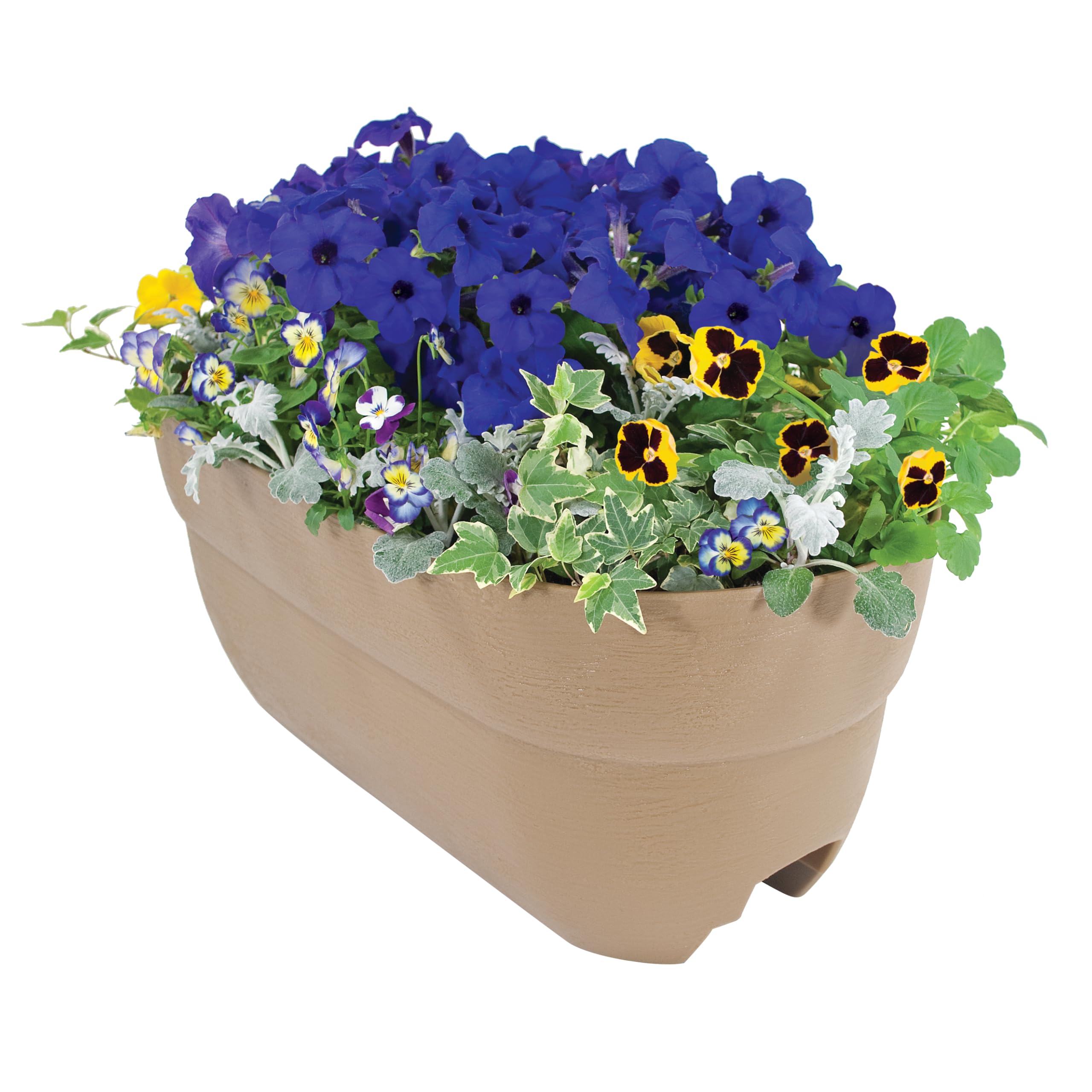 EMSCO Bloomers railing planter assembled on balcony railing for herbs