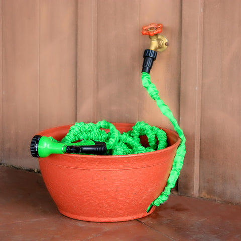 EMSCO Hose Hider stores up to 150 feet of expandable hose for organized yards