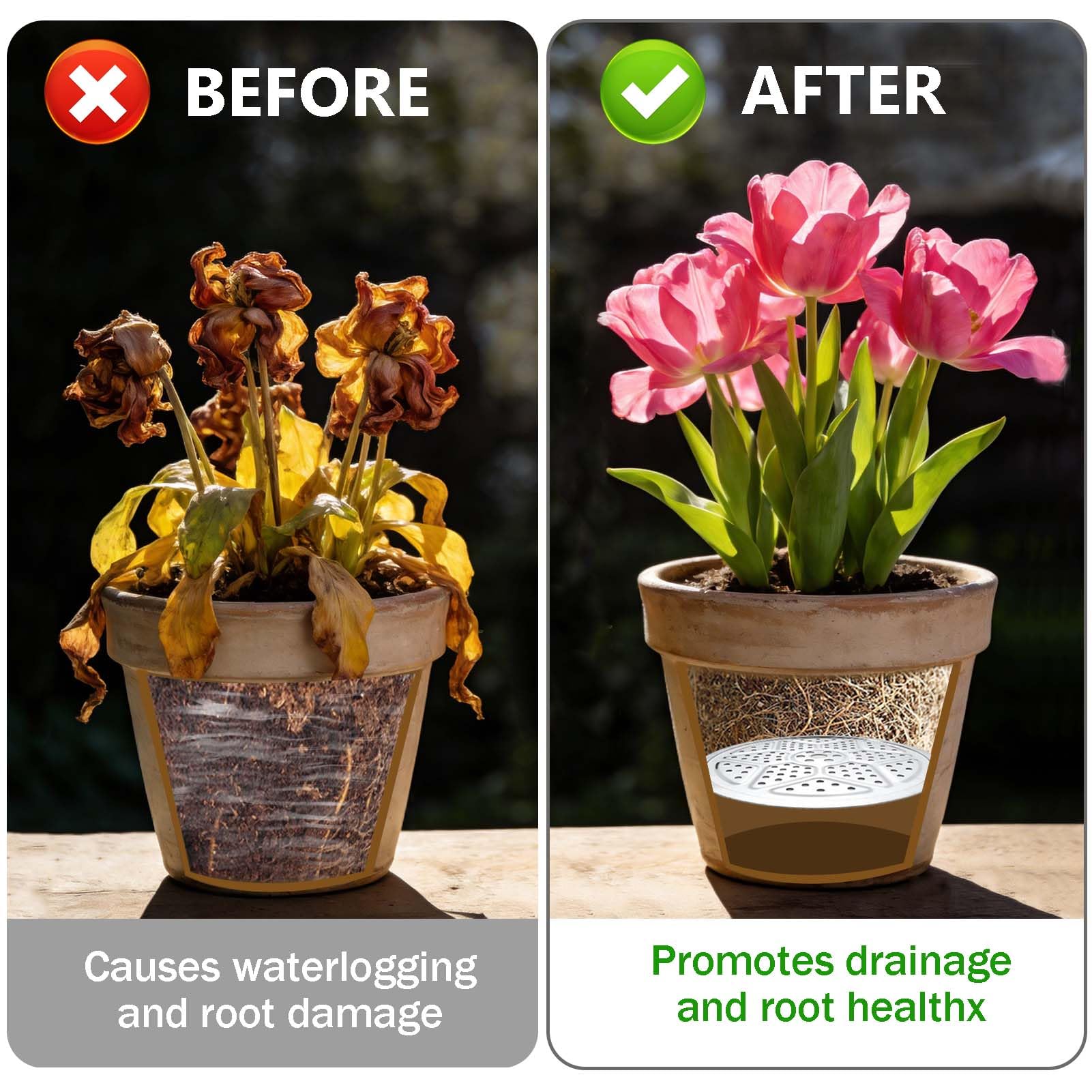 Emsiok 13-inch insert simplifies moving very large pots indoors or outdoors.