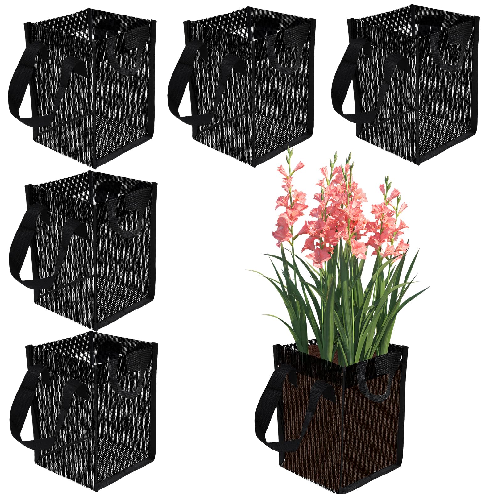 Emsiok six-pack mesh pond plant baskets with strong build for durable water use