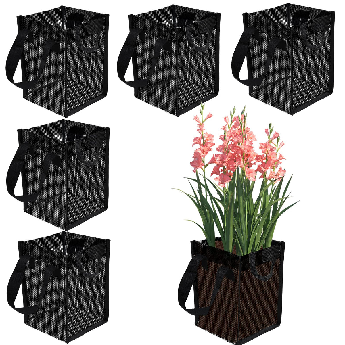 Emsiok six-pack mesh pond plant baskets with strong build for durable water use