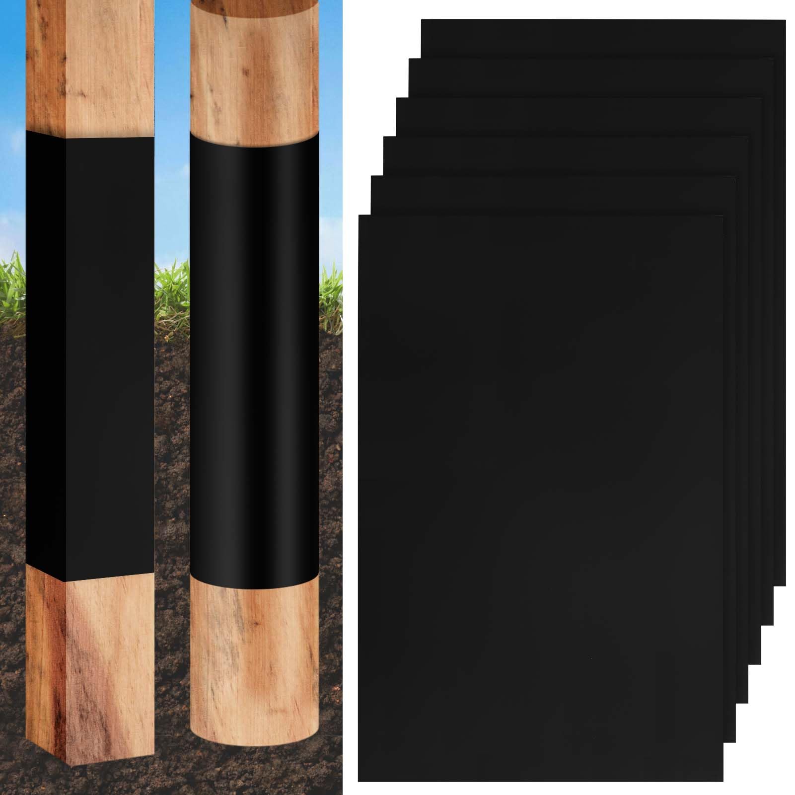Emsiok rectangular fence post protector wrap shields rectangular posts from moisture and corrosion
