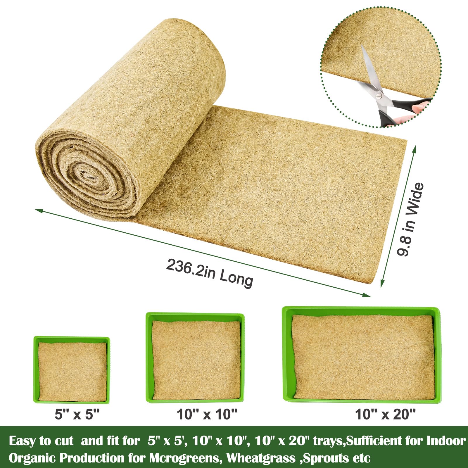 Emsiok hydroponic mat supports consistent germination and easy sizing for various tray dimensions.