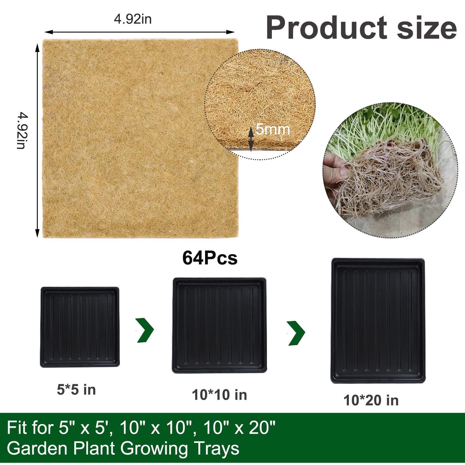 Emsiok hydroponic sprouting pads provide breathable soil-free growth medium.