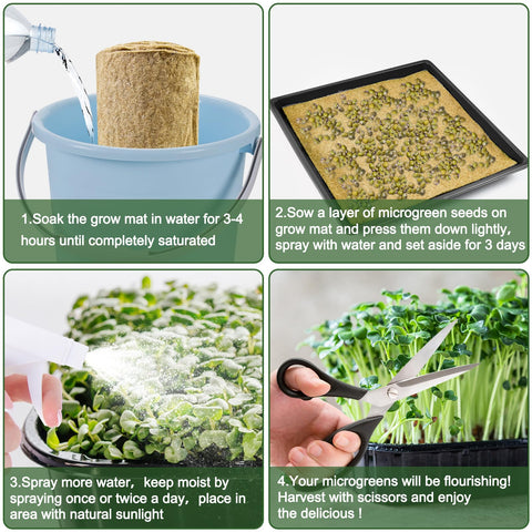 Emsiok microgreen grow mat roll in hydroponic setup supports healthy sprouts.