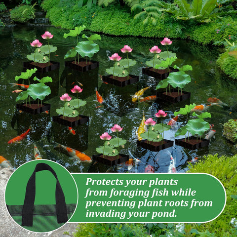 Emsiok pond basket showing secure handles for carrying filled bags