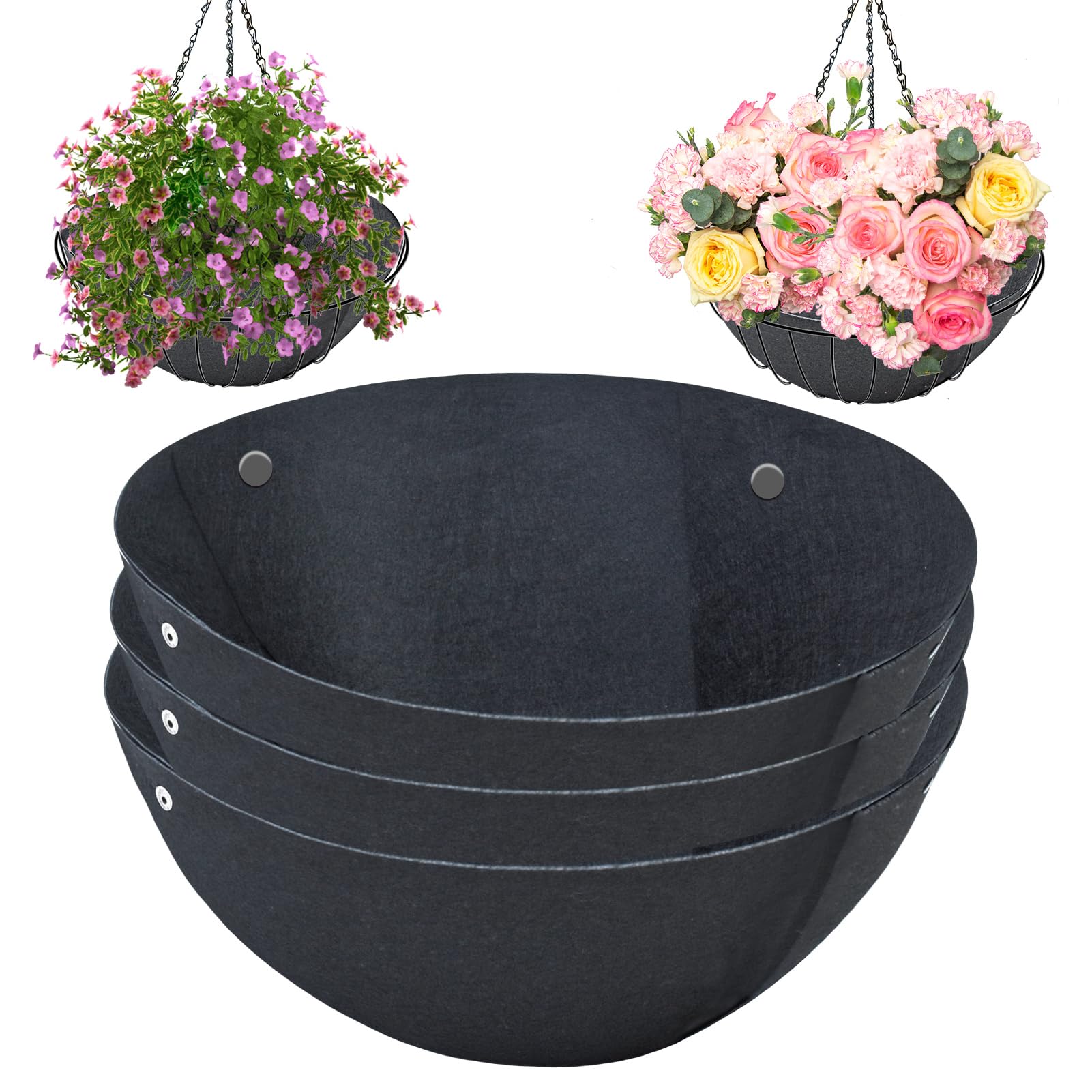 Emsiok 3-pack round liners laid flat for easy replacement.