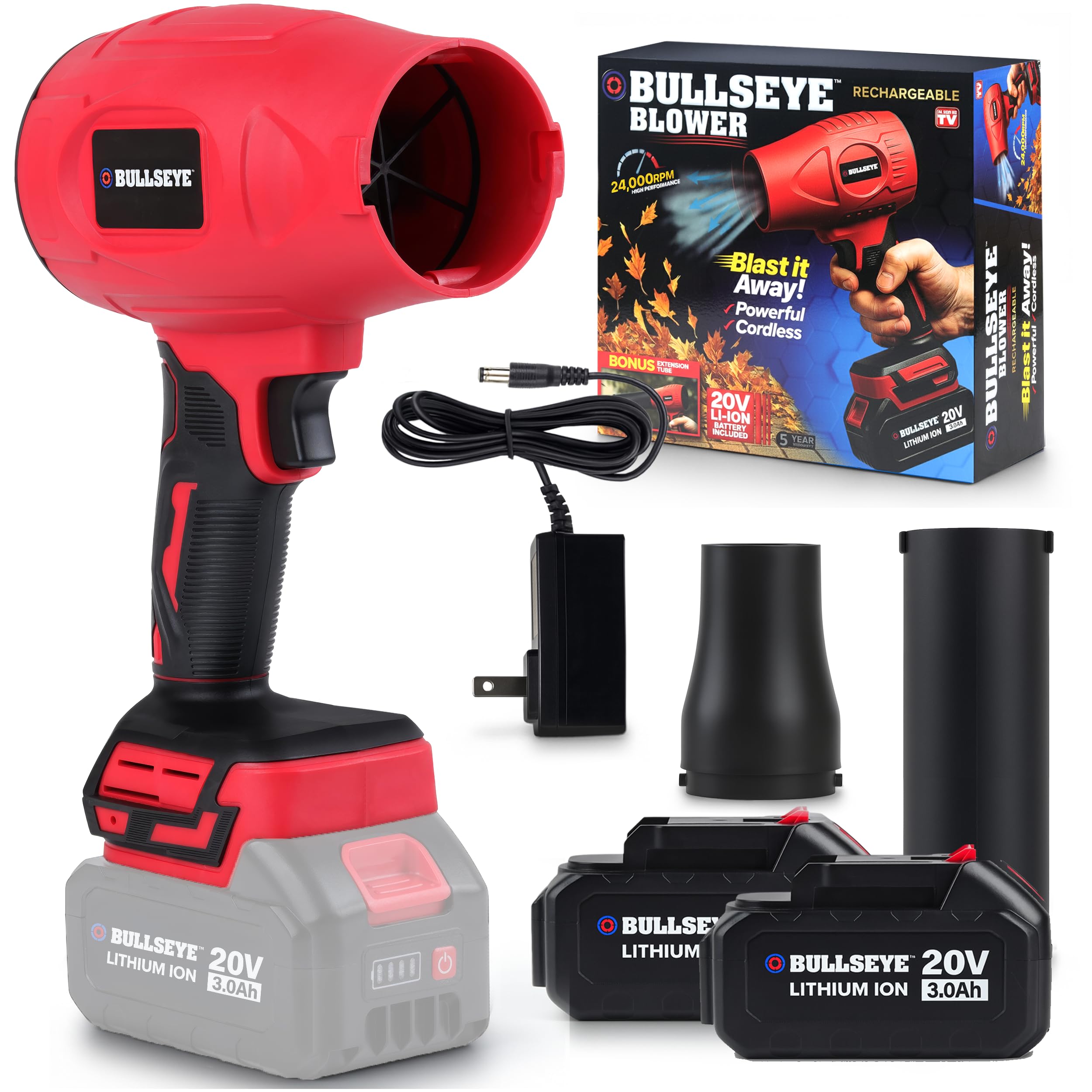 EMSON Bullseye Blower cordless airflow for fast car drying and patio cleaning.