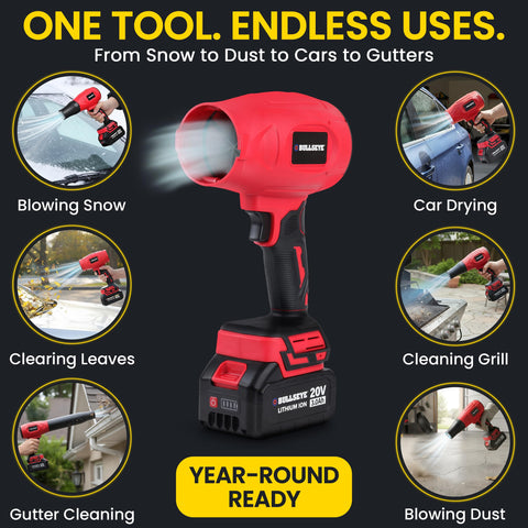 EMSON Bullseye Blower dual batteries extend runtime for longer tasks.