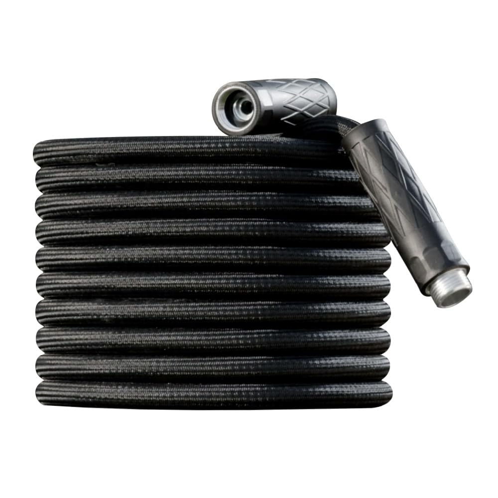 EMSON Hydrosteel 50 ft garden hose outer layer protects against wear and weather for durability.