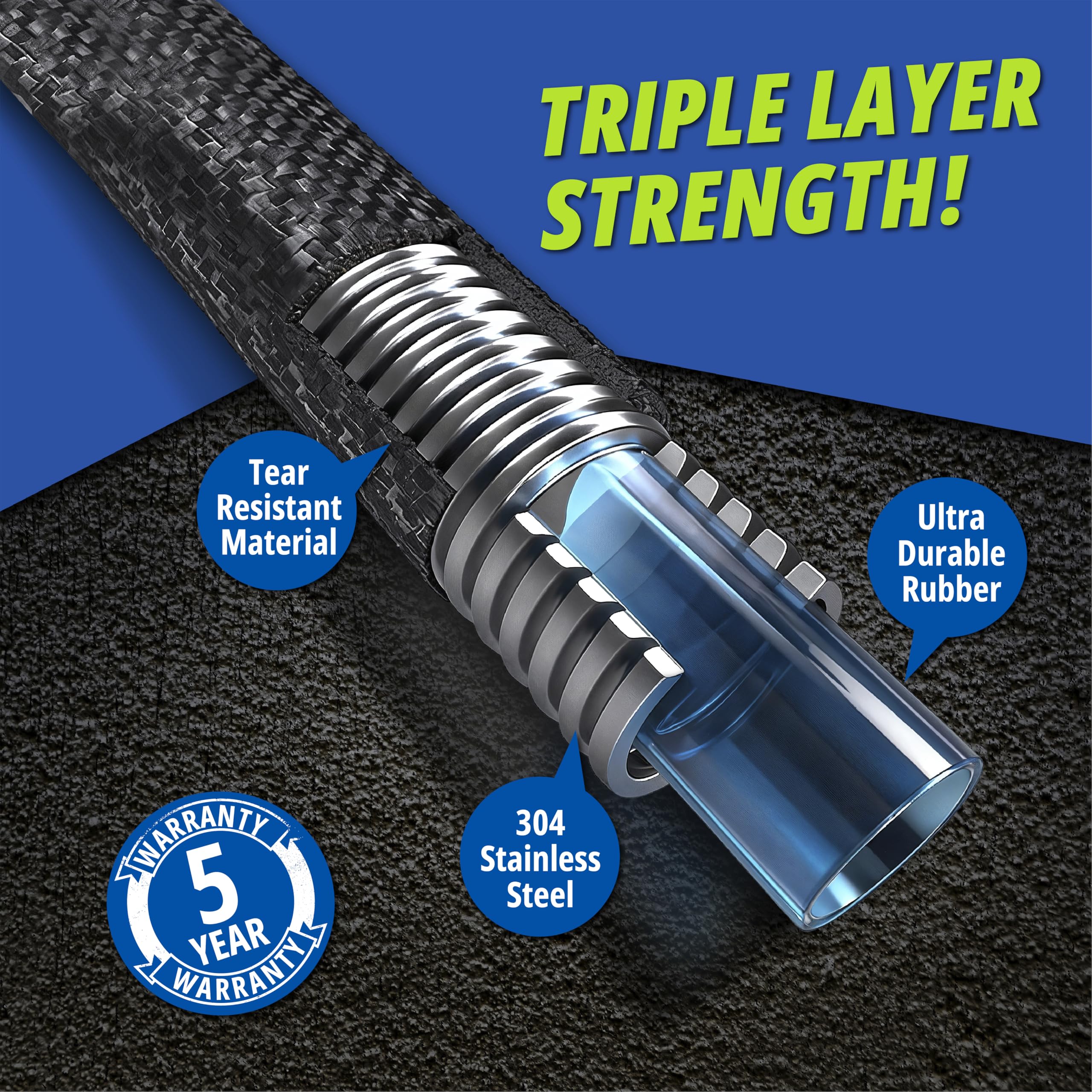 EMSON Hydrosteel Pro kink-free flex in action for easy maneuvering