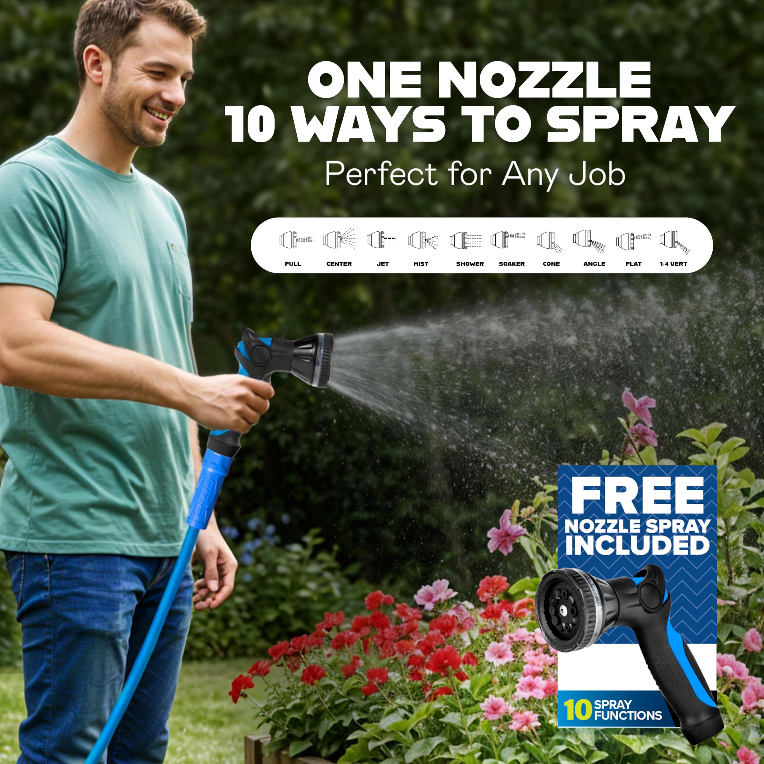 EMSON Invictus sprayer nozzle included for versatile spraying tasks.