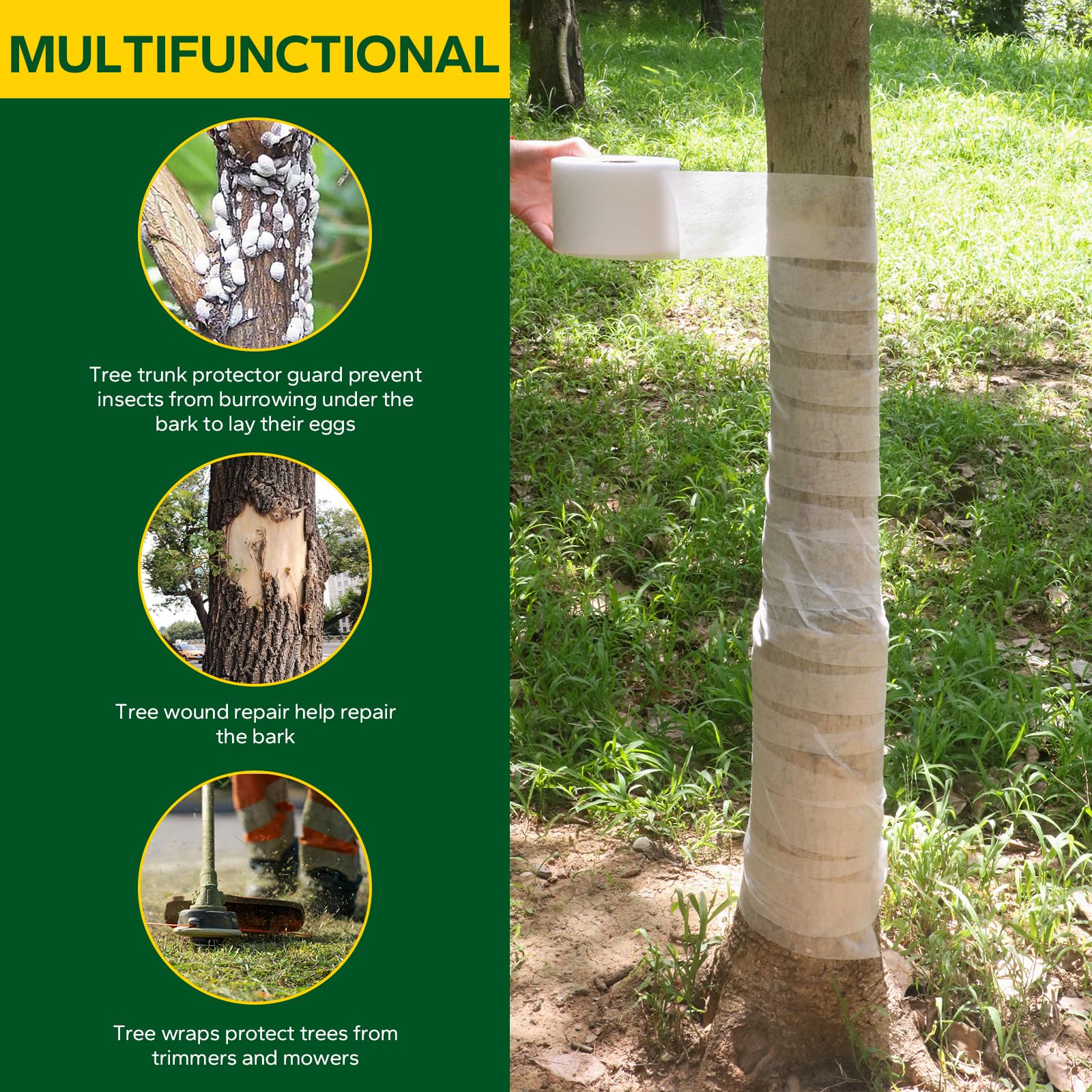 Emycool deer-deterrent tree wrap protects bark from wildlife