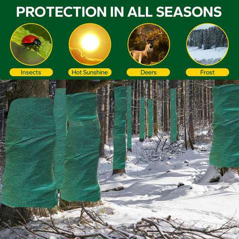 Emycool wrap deters deer from chewing trunk bark on trees