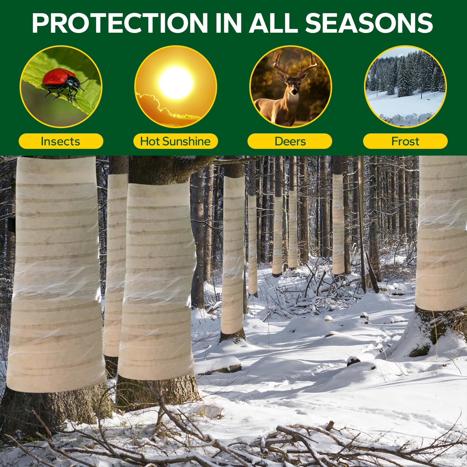 Emycool tree wrap spiral application closeup preventing damage during installation