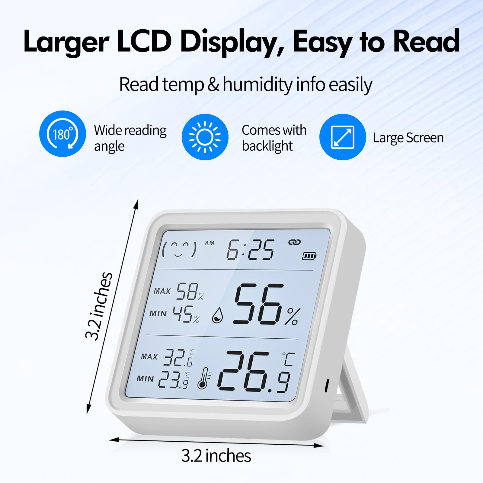 emylo thermometer hygrometer alerts keep you informed with high/low notifications.