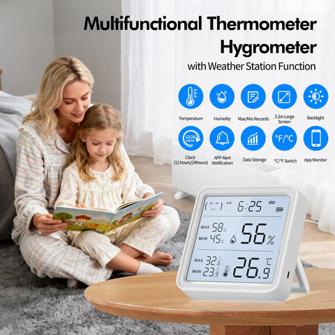 emylo WiFi thermometer hygrometer app control lets you monitor conditions remotely.