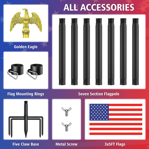 Enayplon American flag included for immediate display.