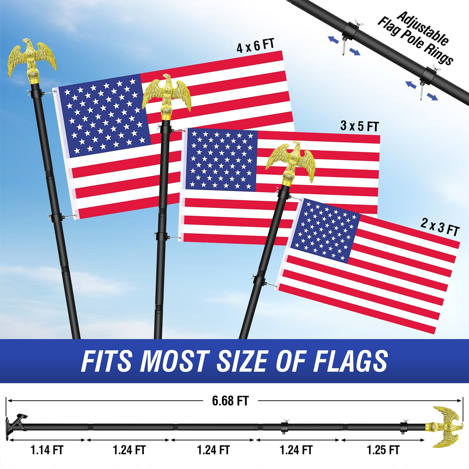 Enayplon tangle free rotating rings ensure smooth flag movement