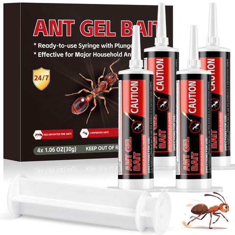 Enbabbor 4 Tubes Ant Gel Bait for indoor and outdoor use targets common ants.