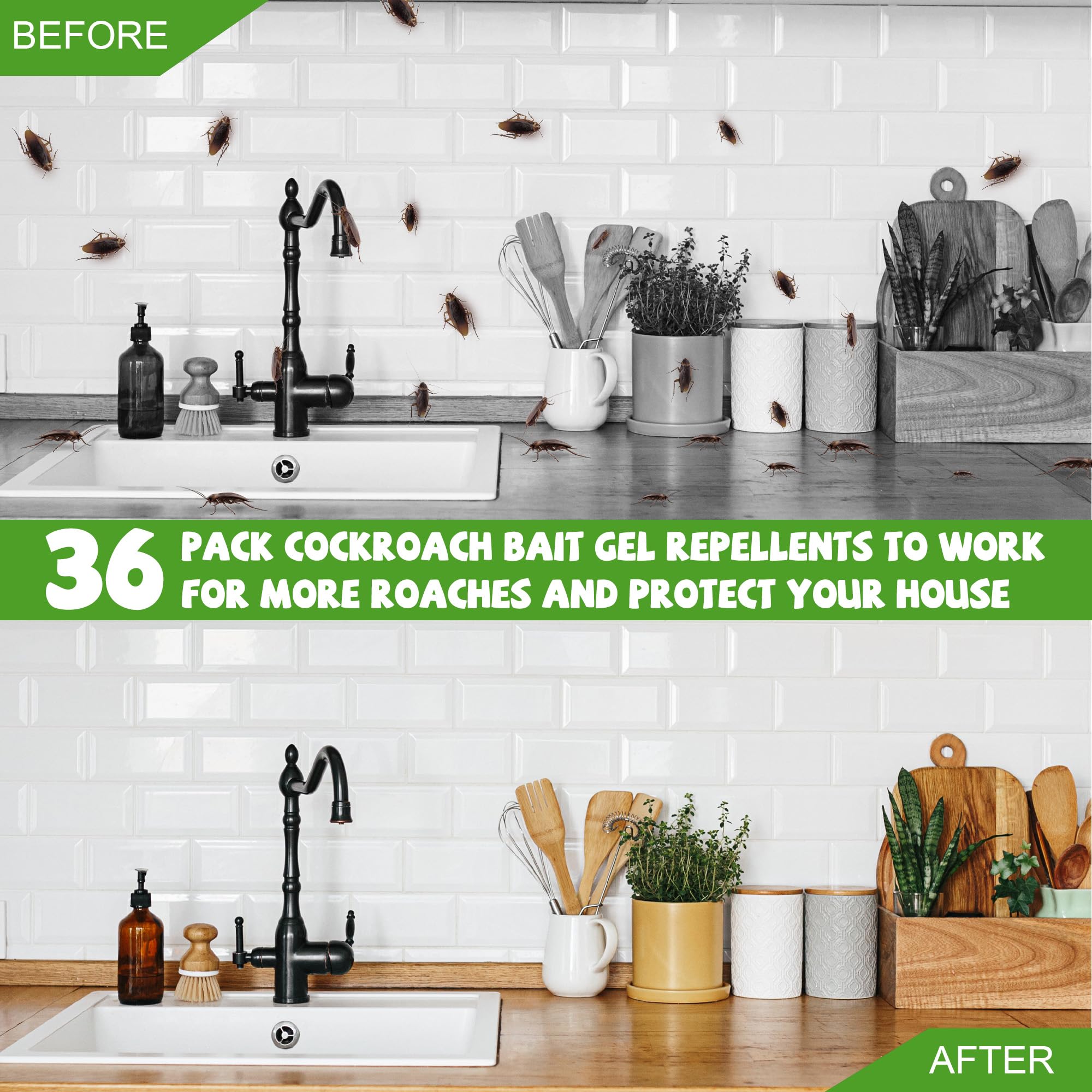 Enbabbor cockroach gel bait traps being applied to a wall corner for pest control