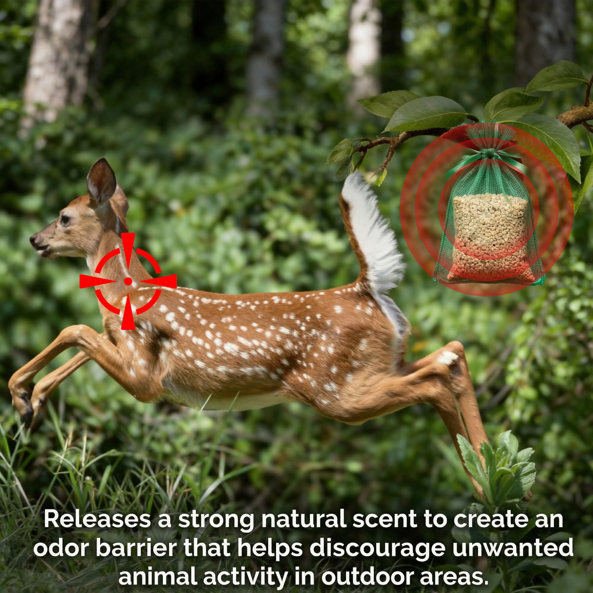 Enbabbor deer and rabbit pouches placed near blooms safeguard flowers and foliage