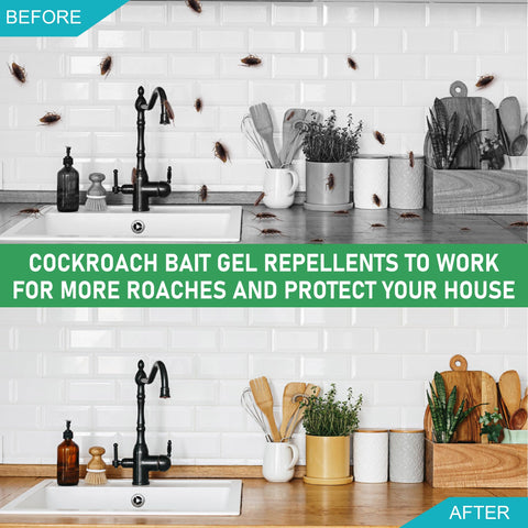 Enbabbor roaches feeding on the gel bait indicating rapid action.