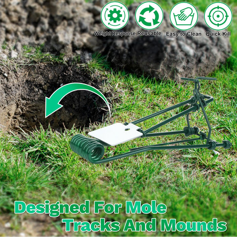 Enbabbor trap installed at a gopher mound to disrupt tunnel activity.