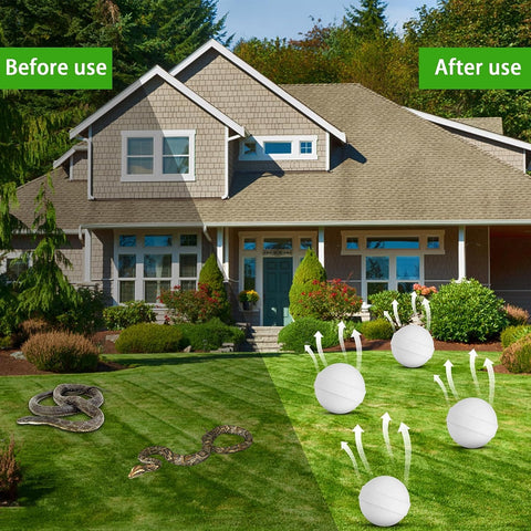 Enbabbor yard application demonstrates easy placement to deter snakes around outdoor spaces.