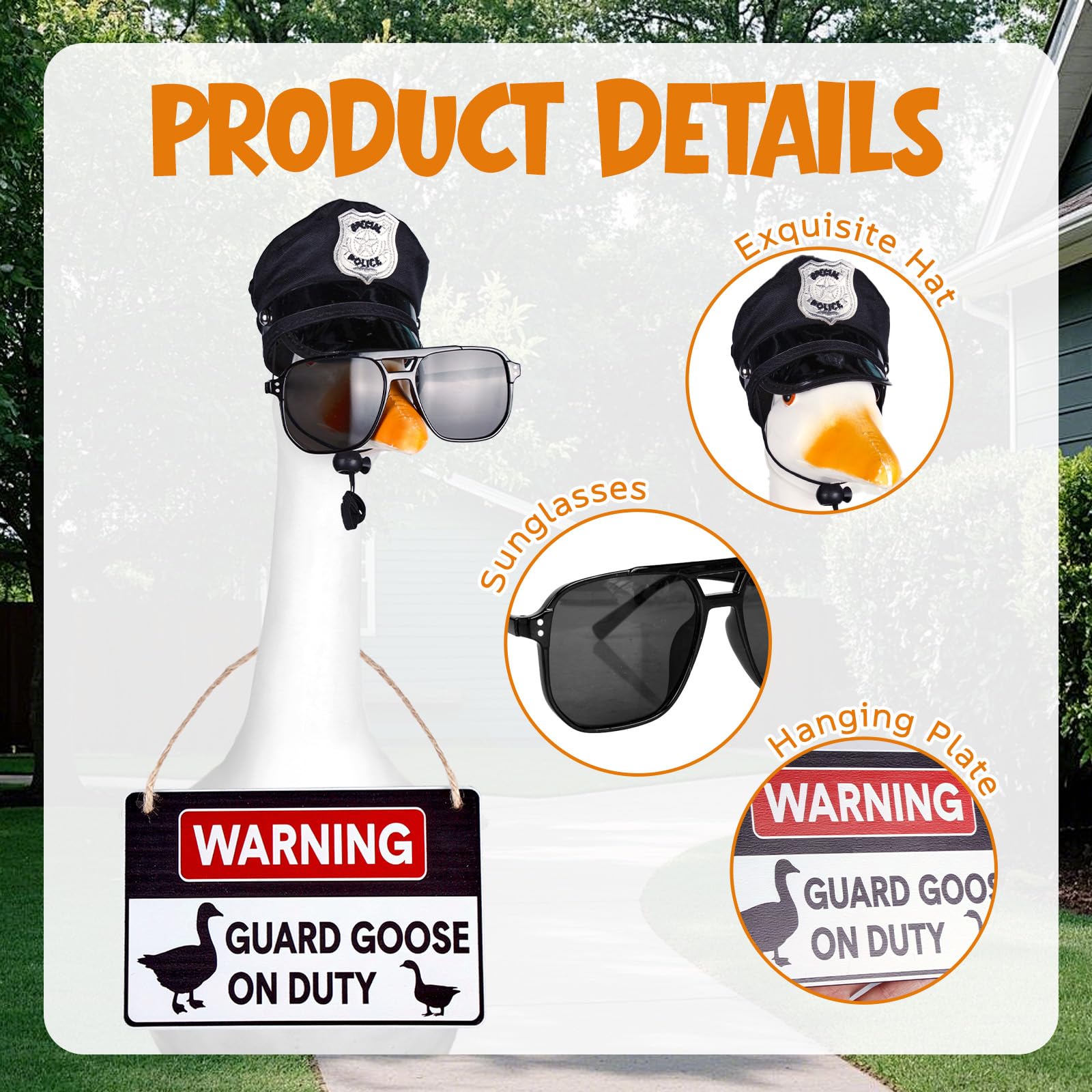 ENBOFID police goose sunglasses framing a playful outdoor look