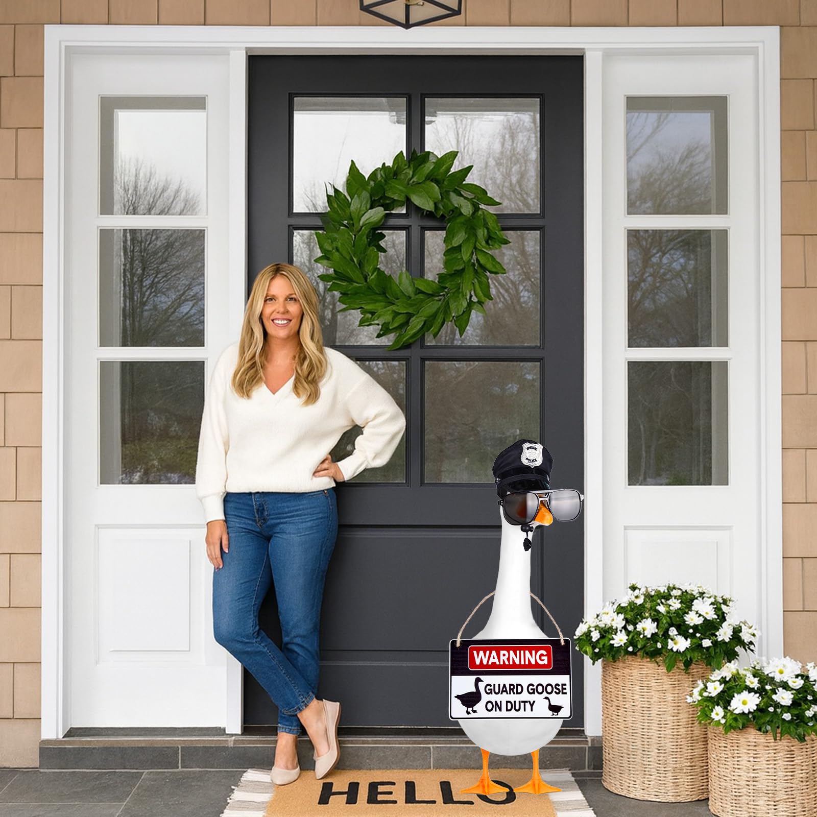 ENBOFID yard decoration scene with goose outfit for outdoor whimsy